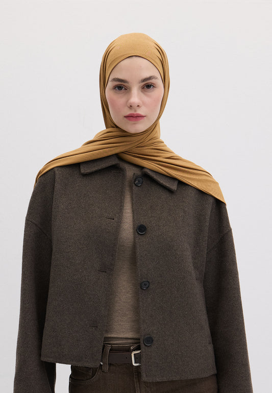 Camel Bambu Penye Şal