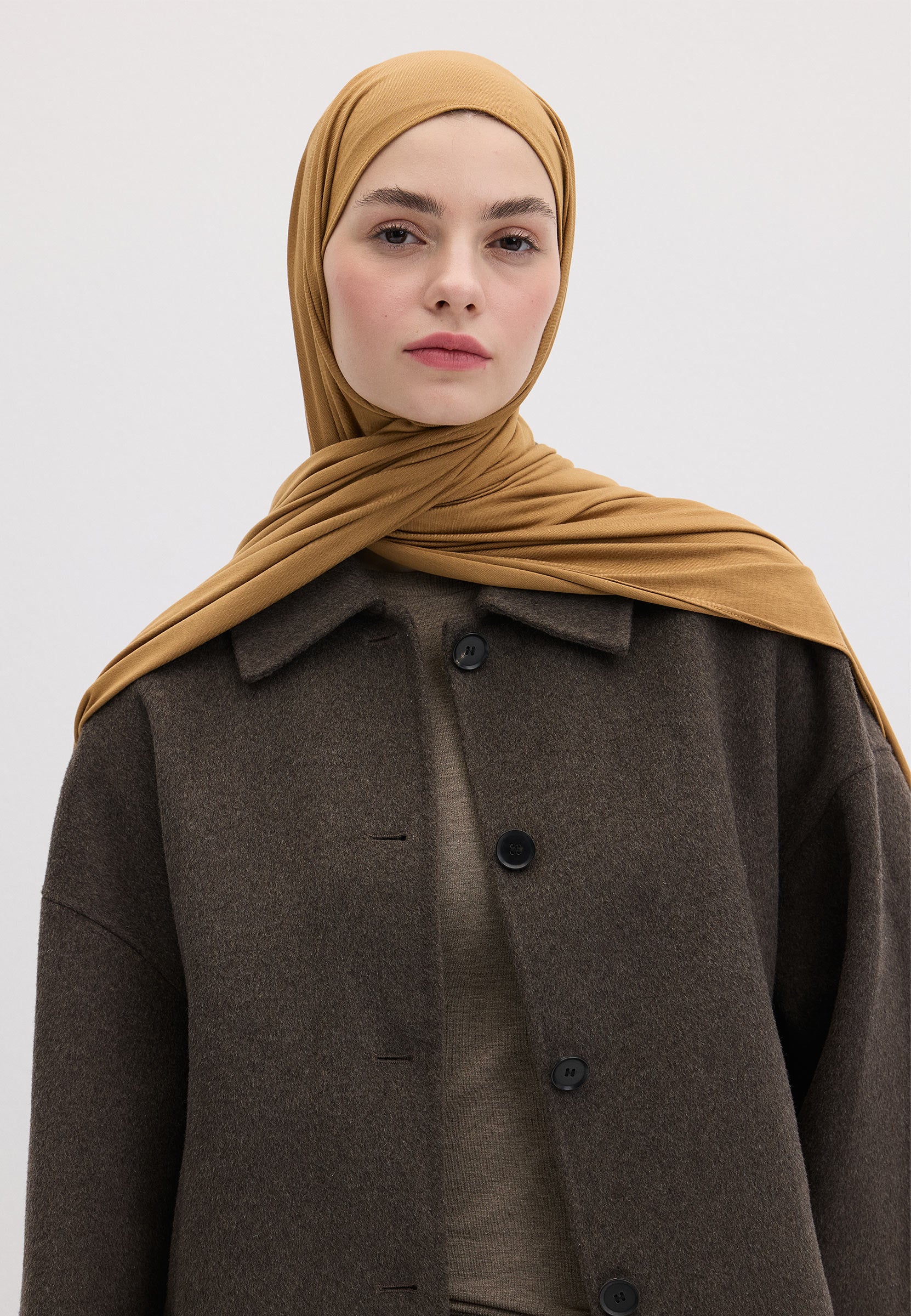 Camel Bambu Penye Şal
