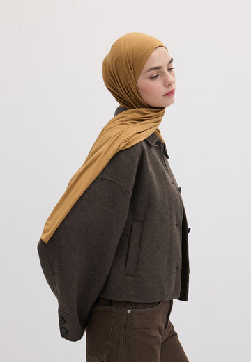 Camel Bambu Penye Şal