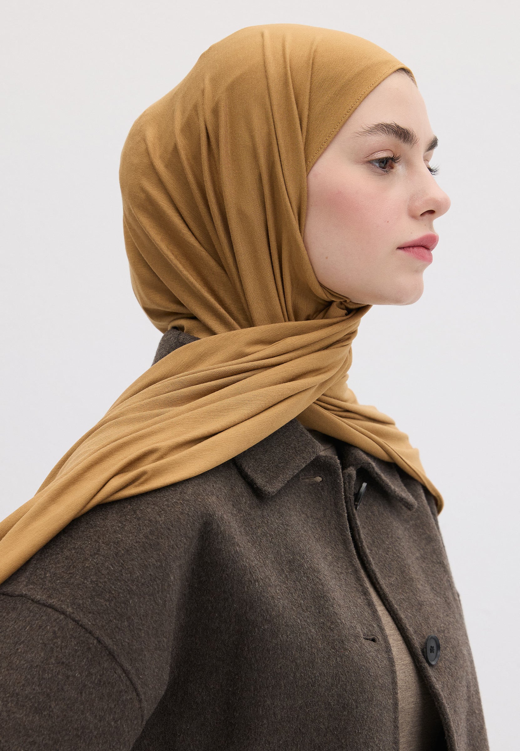 Camel Bambu Penye Şal