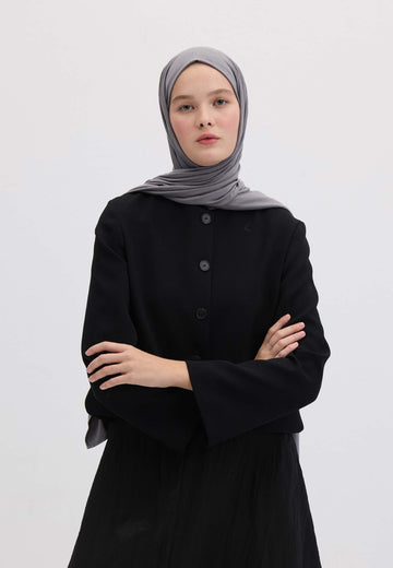 Mavi / Gri Bambu Penye Şal