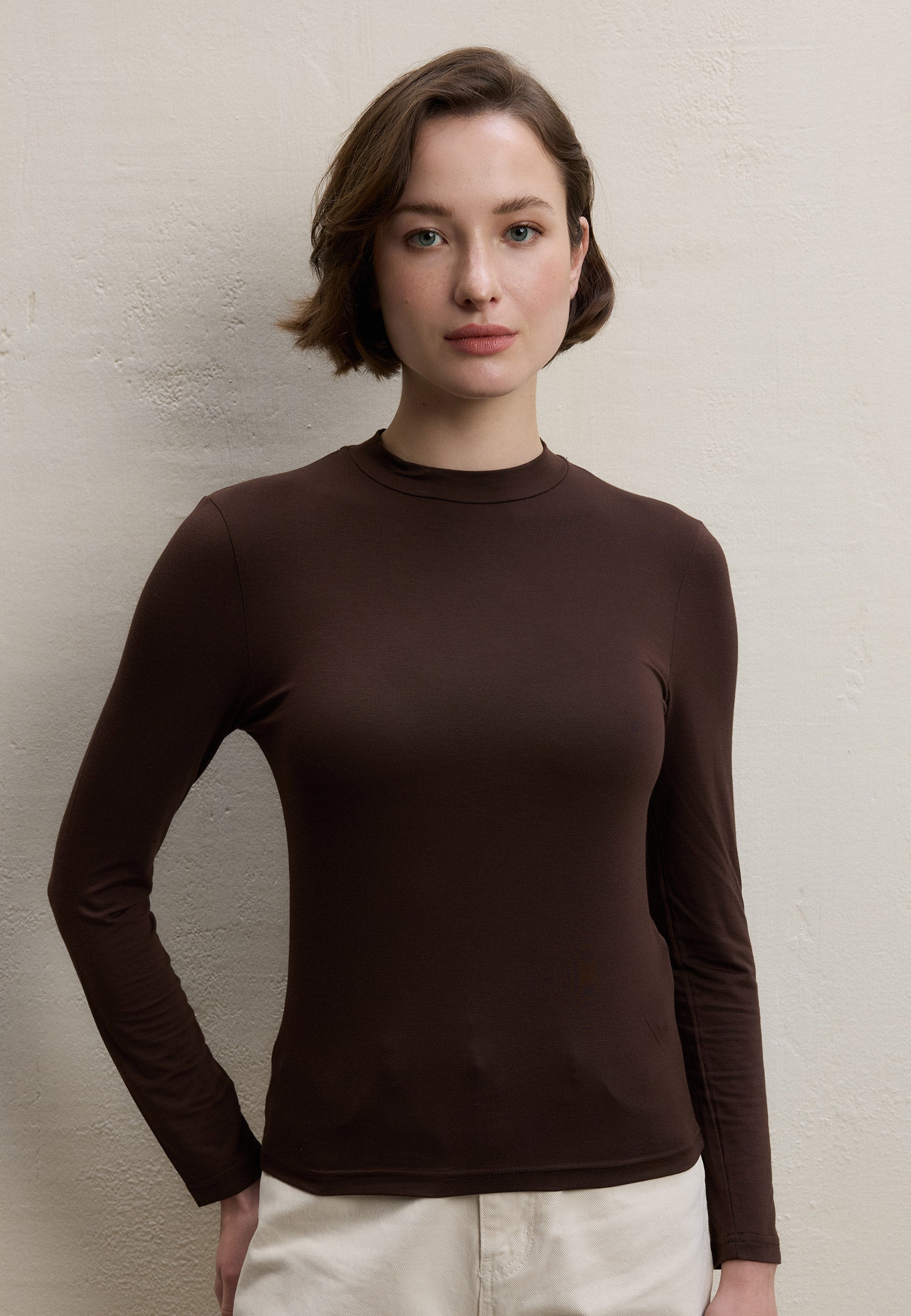 Acı Kahve Uzun Kol Bambu Body