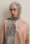 Toprak Paısley Patch Desen İpek Krep Şal