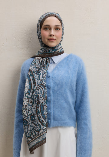 Kahve Elegant Desen Şal