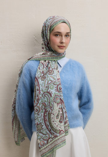 Mint Yeşili Elegant Desen Şal