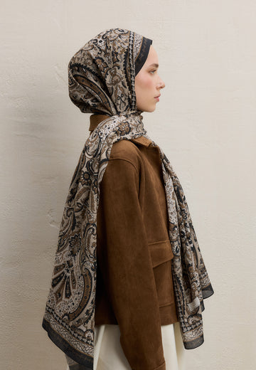 Bej Elegant Desen Şal
