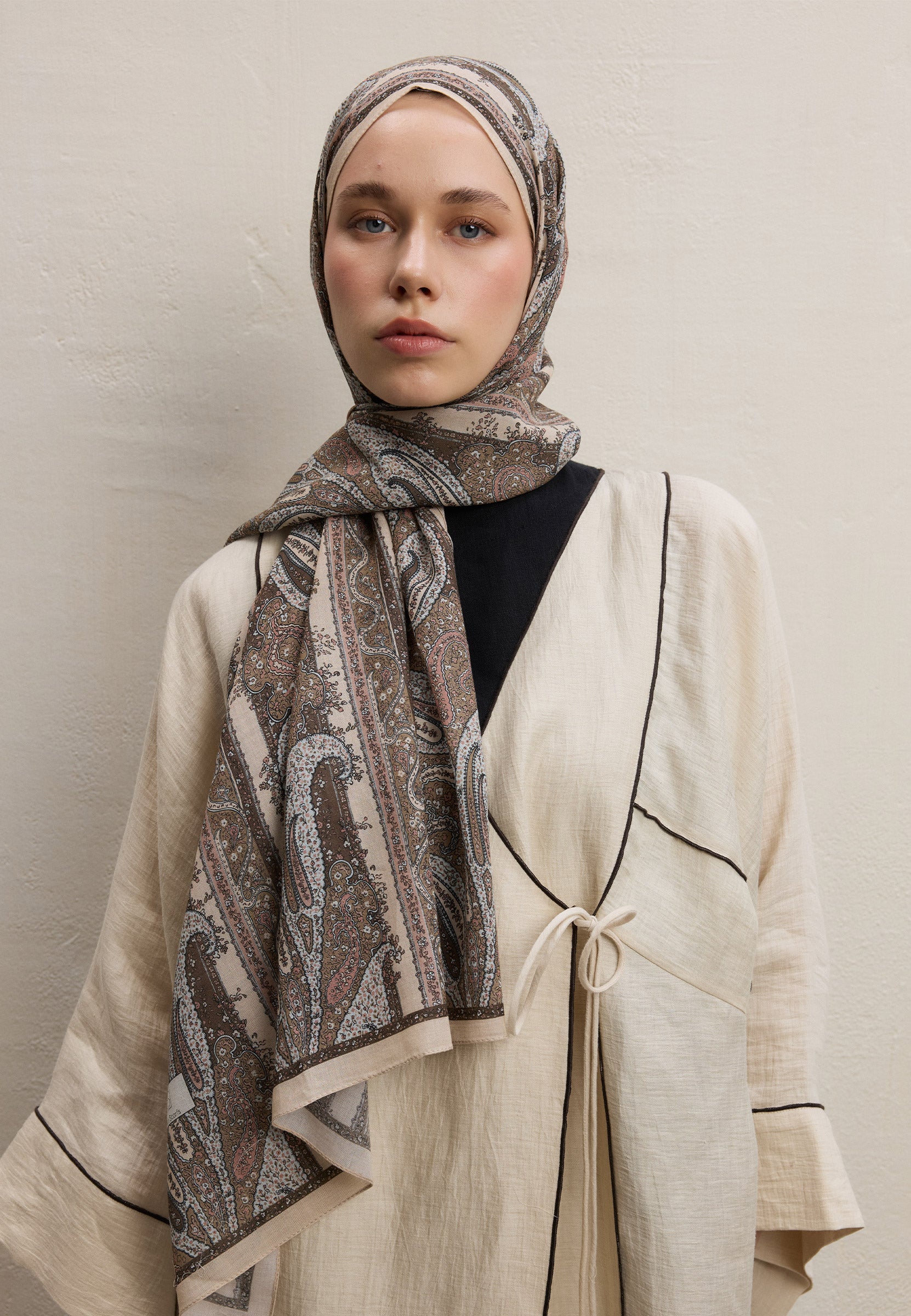 Nude Paısley Elegance Desen Şal