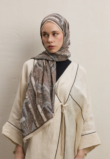 Nude Paısley Elegance Desen Şal