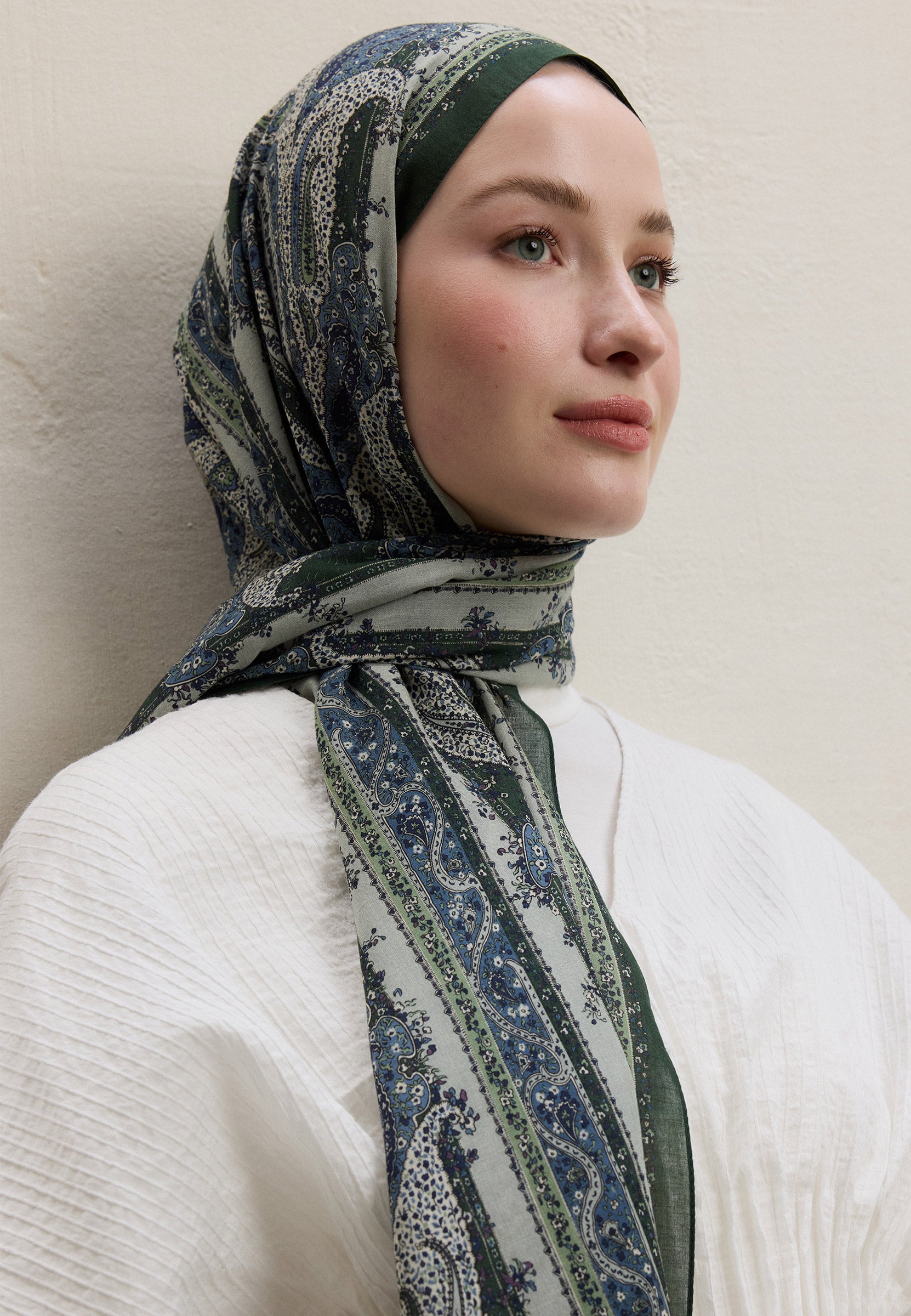 Zümrüt Yeşili Paısley Elegance Desen Şal