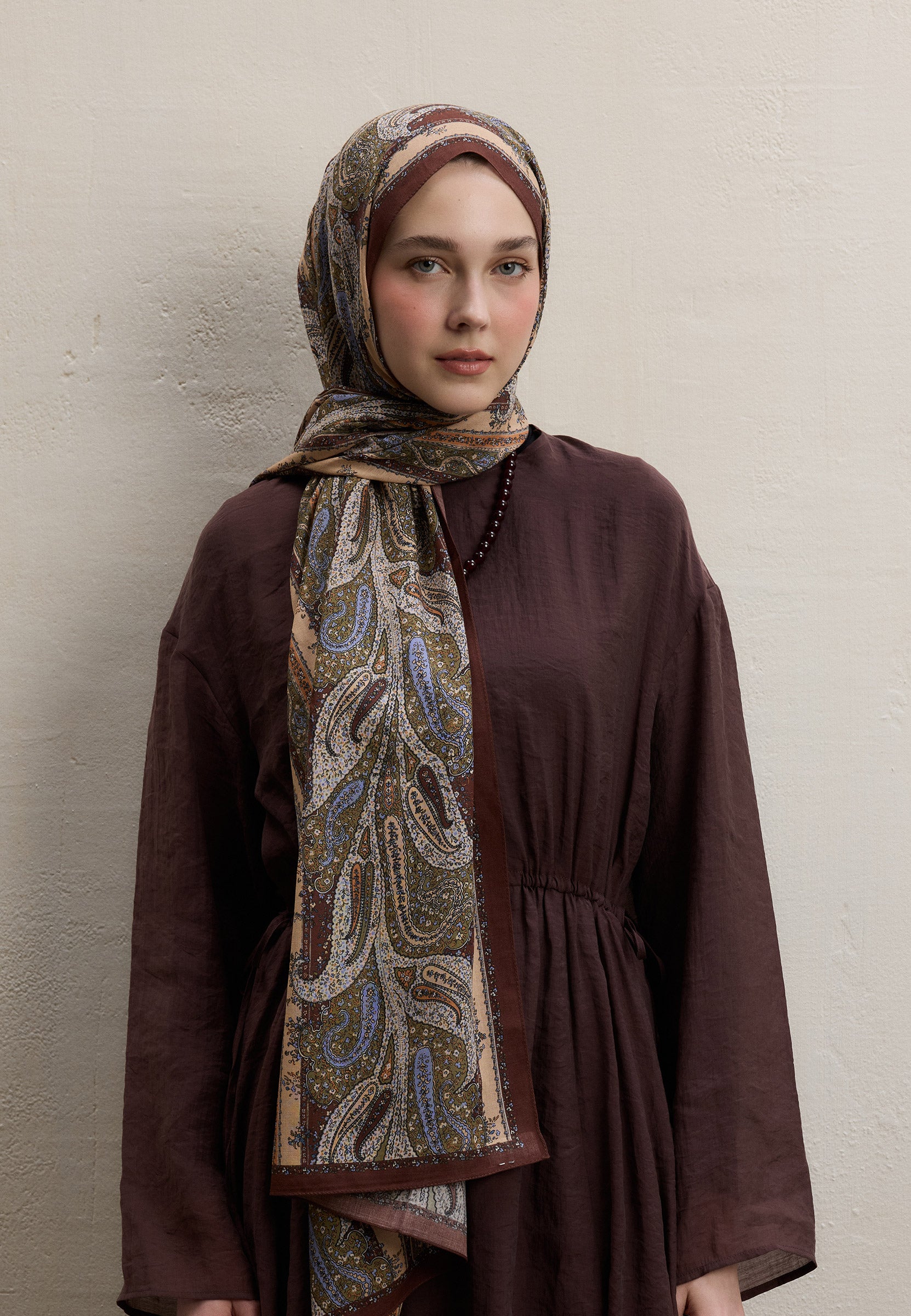 Bakır Paısley Elegance Desen Şal