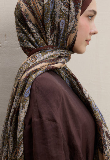 Bakır Paısley Elegance Desen Şal