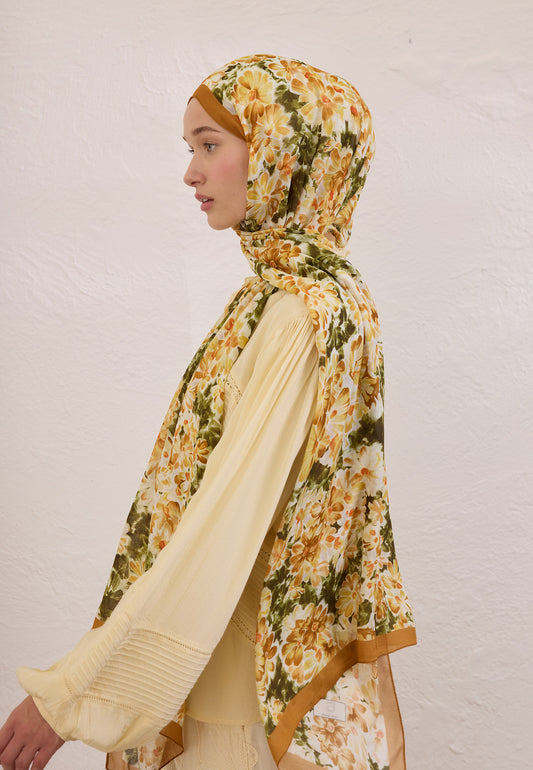 Gün Işığı Cherry Blossom Desen Rami Şal