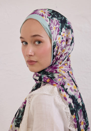 Nilüfer Cherry Blossom Desen Rami Şal