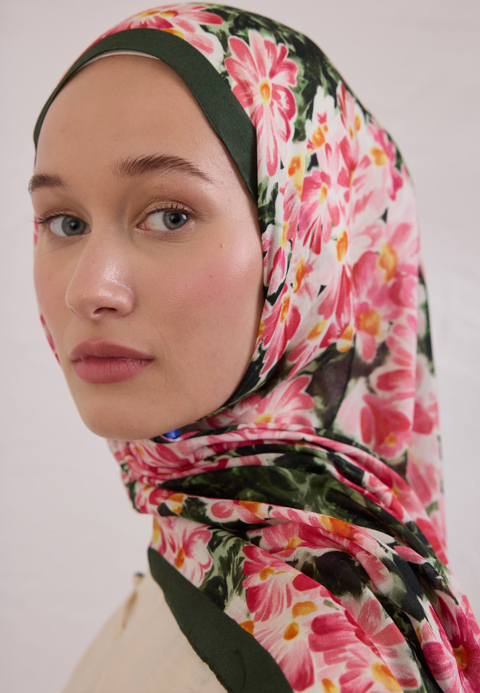 Kaktüs Cherry Blossom Desen Rami Şal