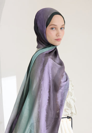 Soft Yeşil Ombre Floş Viskon Şal