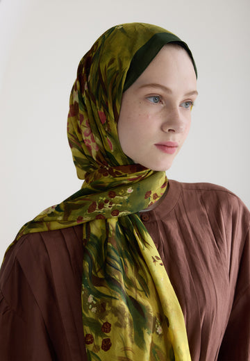 Yaprak Sweet Garden Floş Viskon Şal