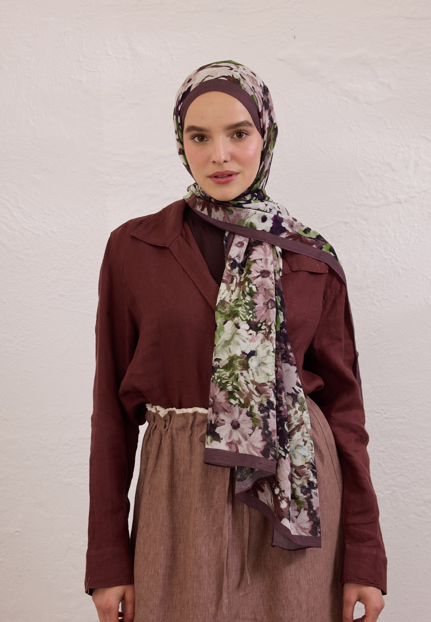 Erik Çürüğü Beauty Blossom Desen Rami Şal