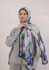 Mint Yeşili Elegant Flower Desen Rami Şal