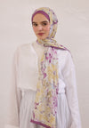 Mürdüm Pure Flora Desen Rami Şal