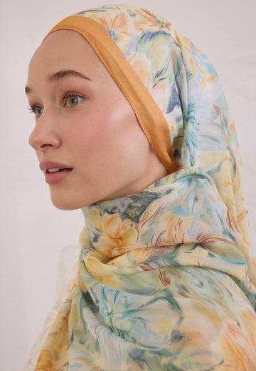 Gün Işığı Pure Flora Desen Rami Şal