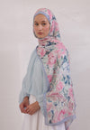 Pembe Pure Flora Desen Rami Şal