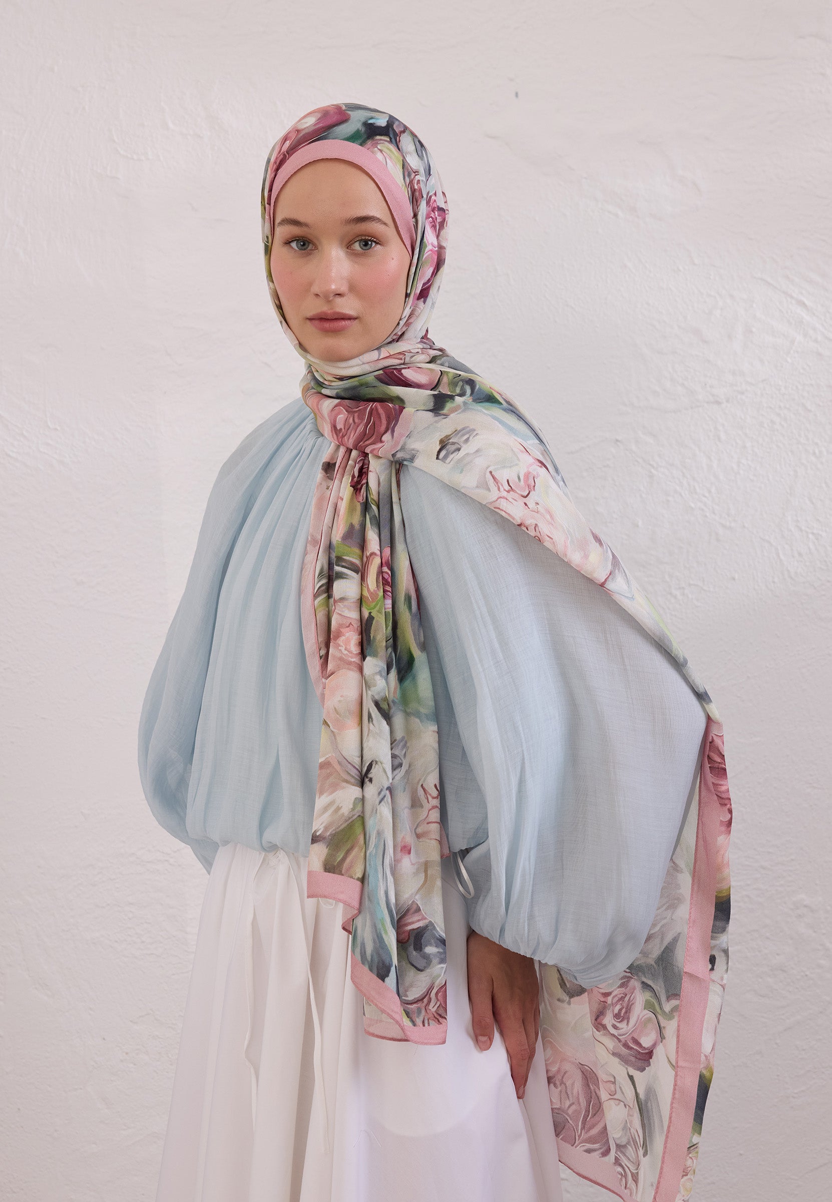 Soft Pembe Nerıssa Desen Rami Şal