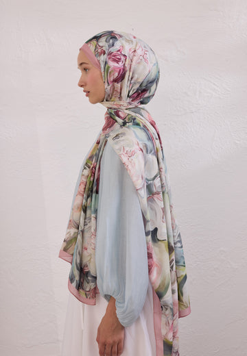 Soft Pembe Nerıssa Desen Rami Şal