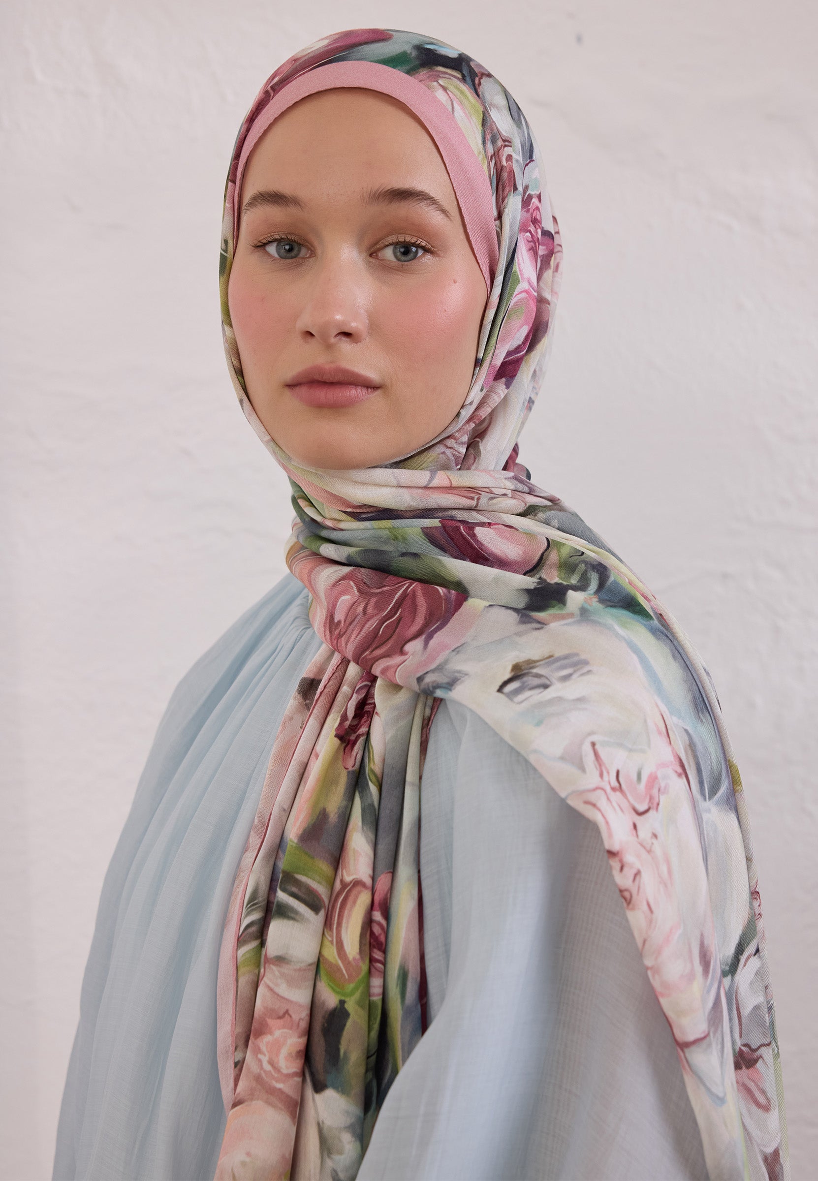 Soft Pembe Nerıssa Desen Rami Şal