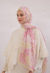 Soft Pembe Summer Bloom Desen Rami Şal