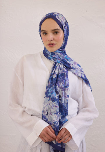 Lavanta Summer Bloom Desen Rami Şal