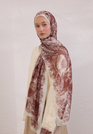 Ağaç Kabuğu Secret Elegance Desen Rami Şal