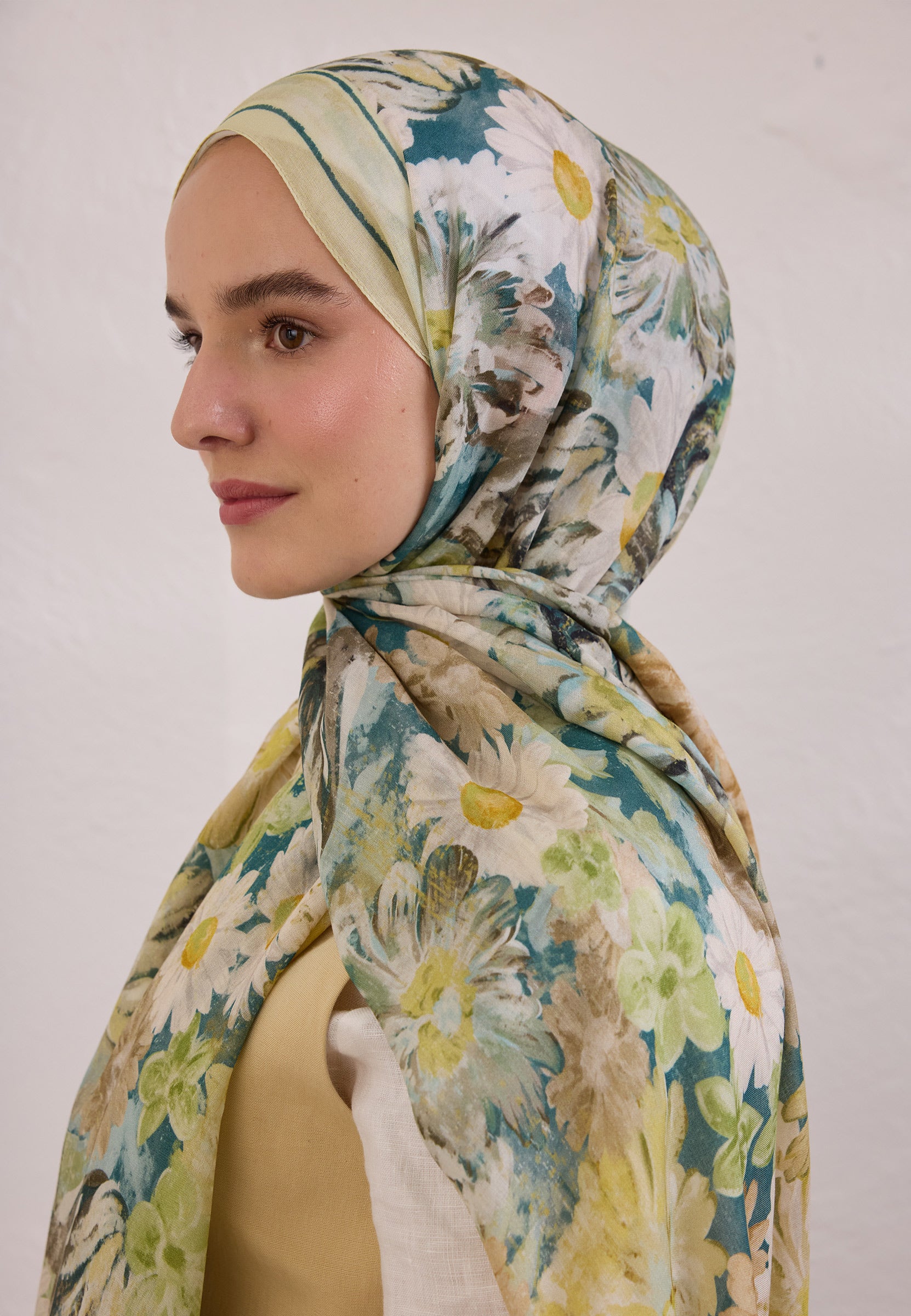 Soft Yeşil Jasmıne Joy Desen Rami Şal