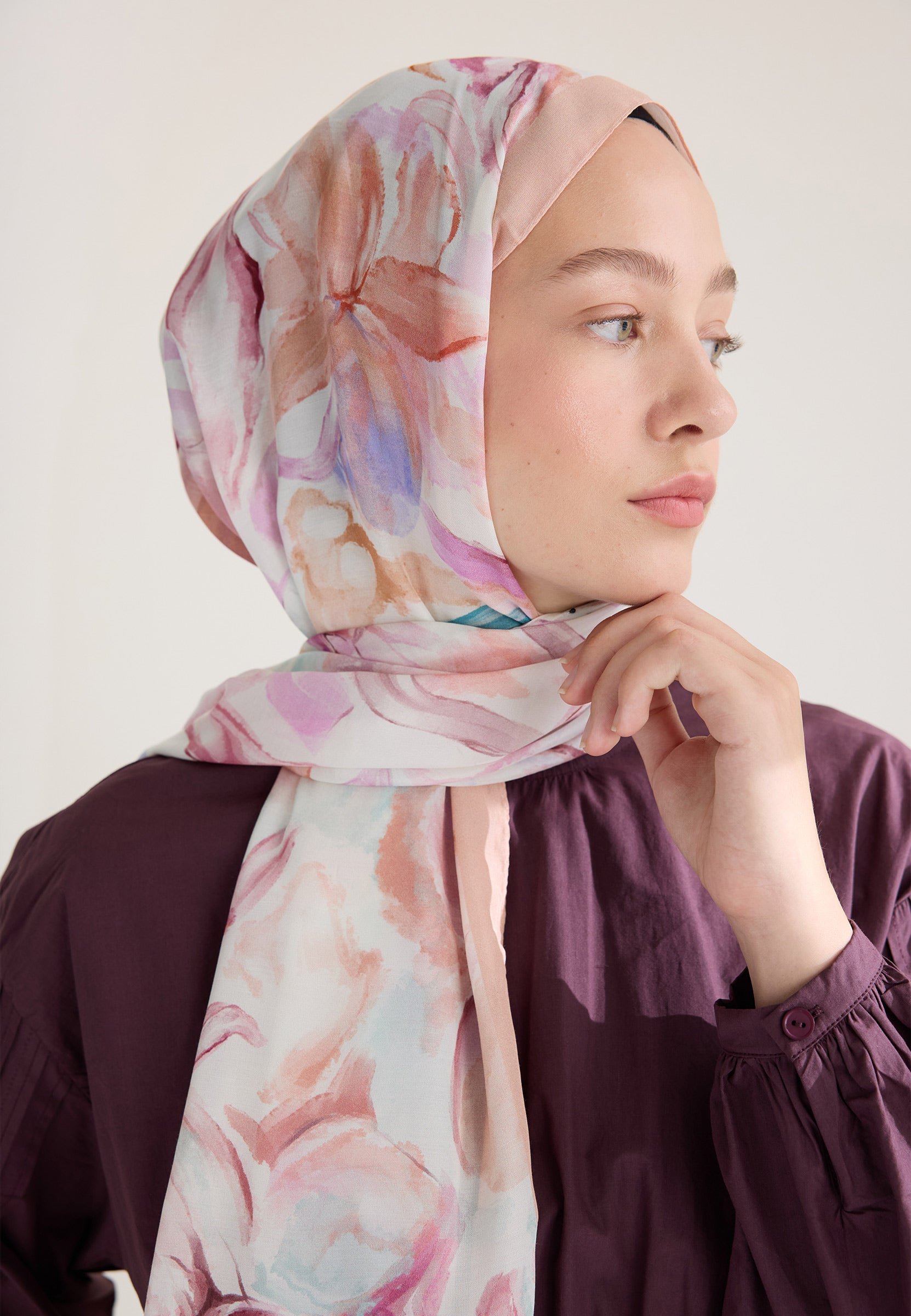 Somon Soft Flora Floş Viskon Şal