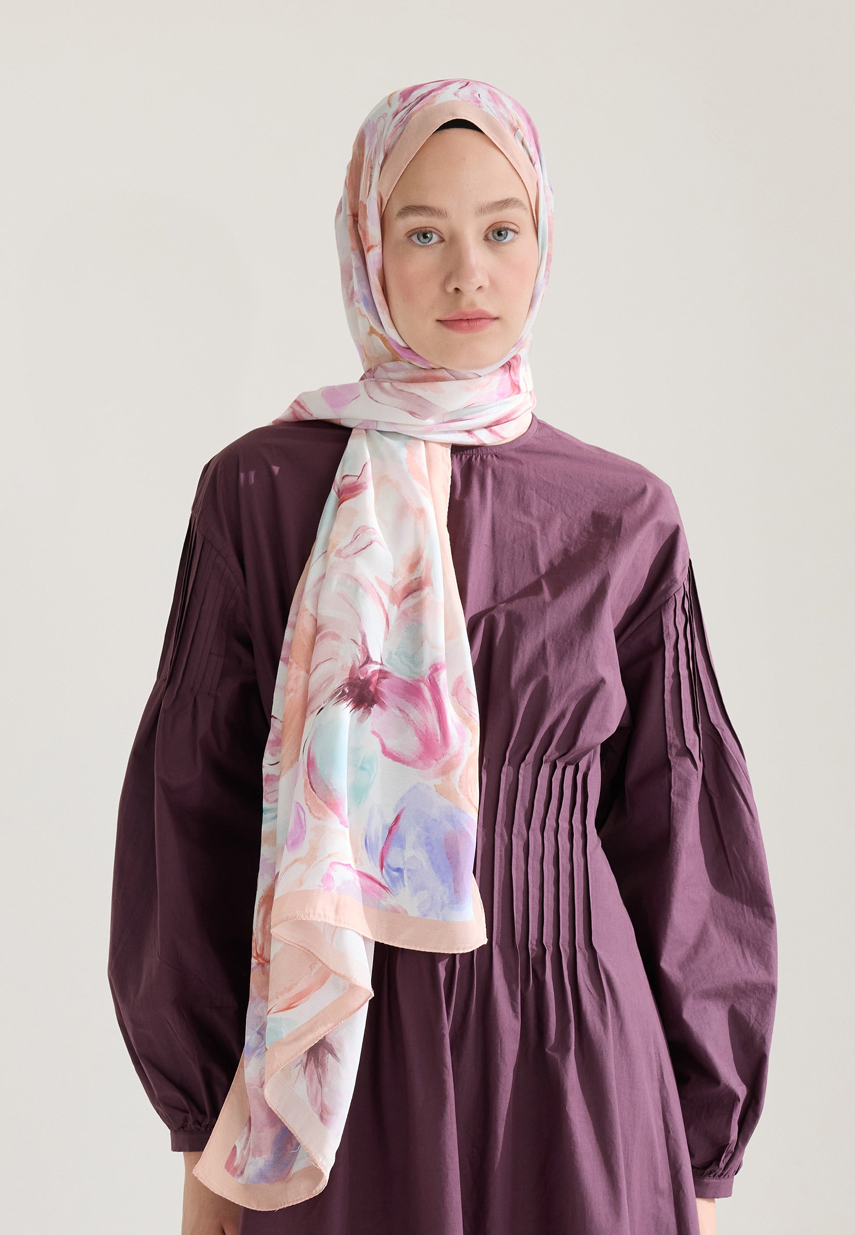 Somon Soft Flora Floş Viskon Şal