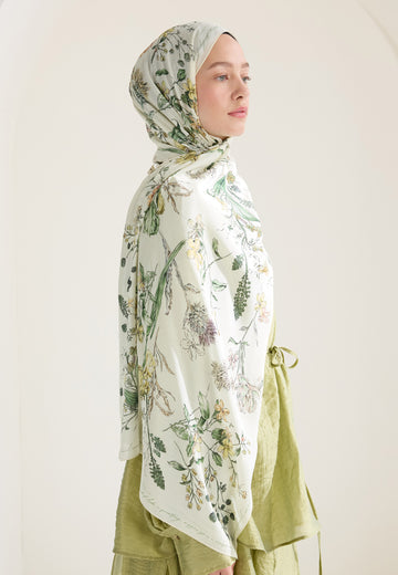 Tereyağı Garden Joy Floş Viskon Şal