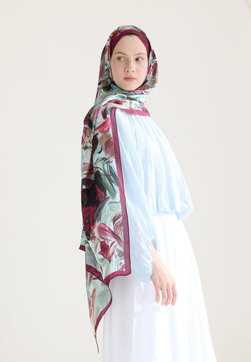 Mürdüm Vanılla Blossom Floş Viskon Şal