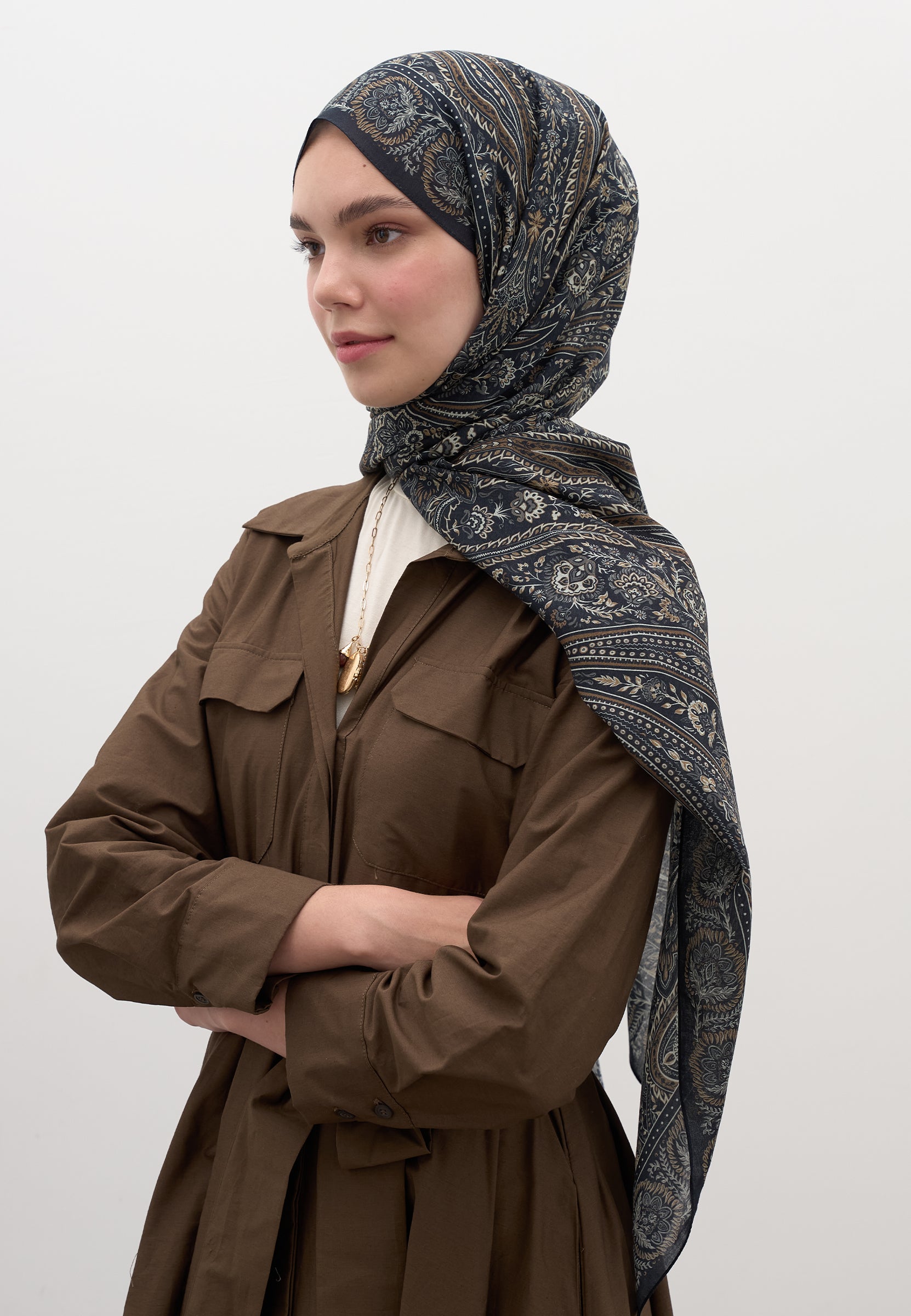 Siyah Petra Desen Şal