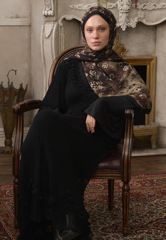 Siyah Seraphına Desen Şal