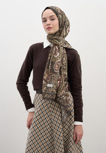 Haki Panthea Desen Şal