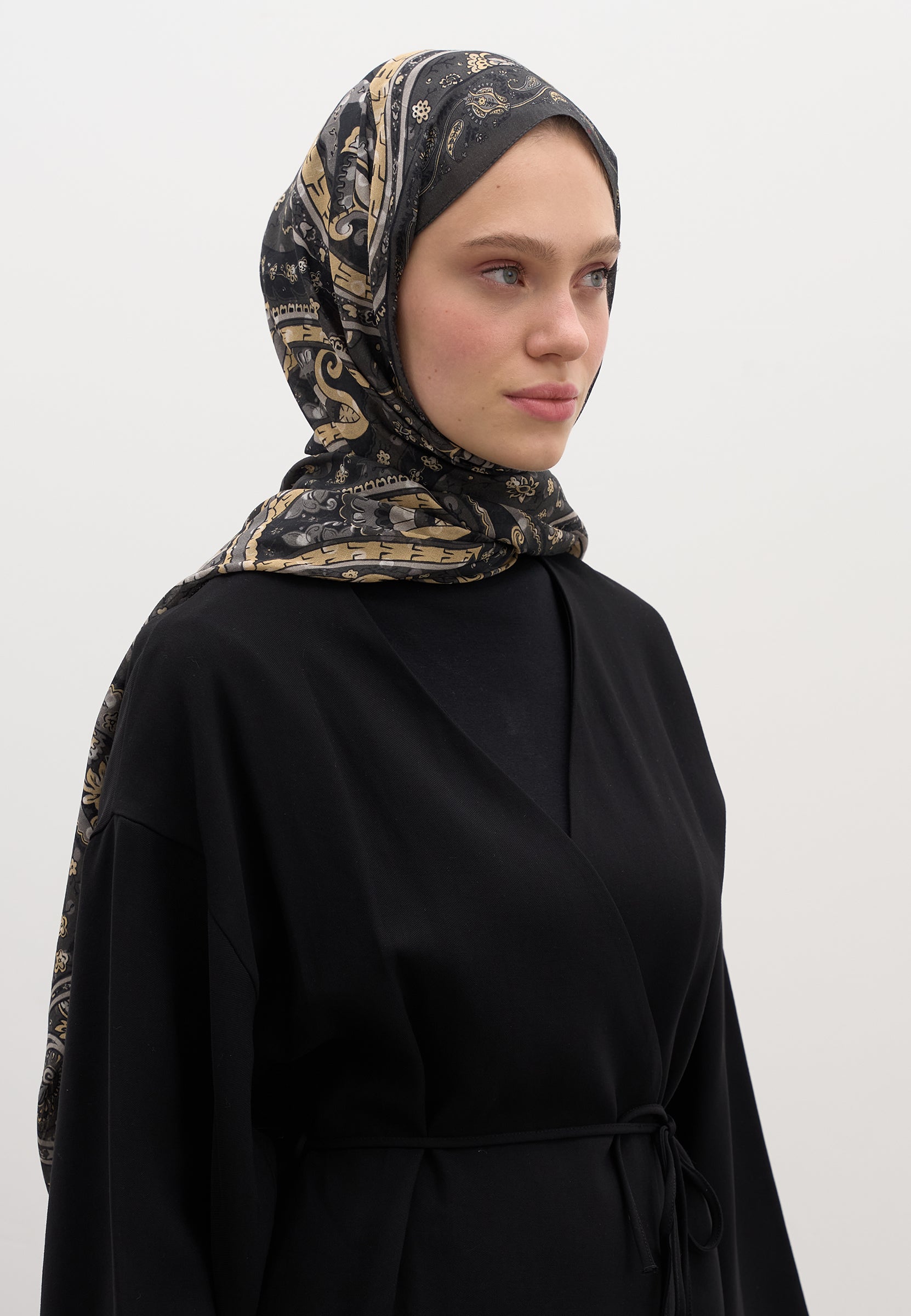 Antrasit Panthea Desen Şal