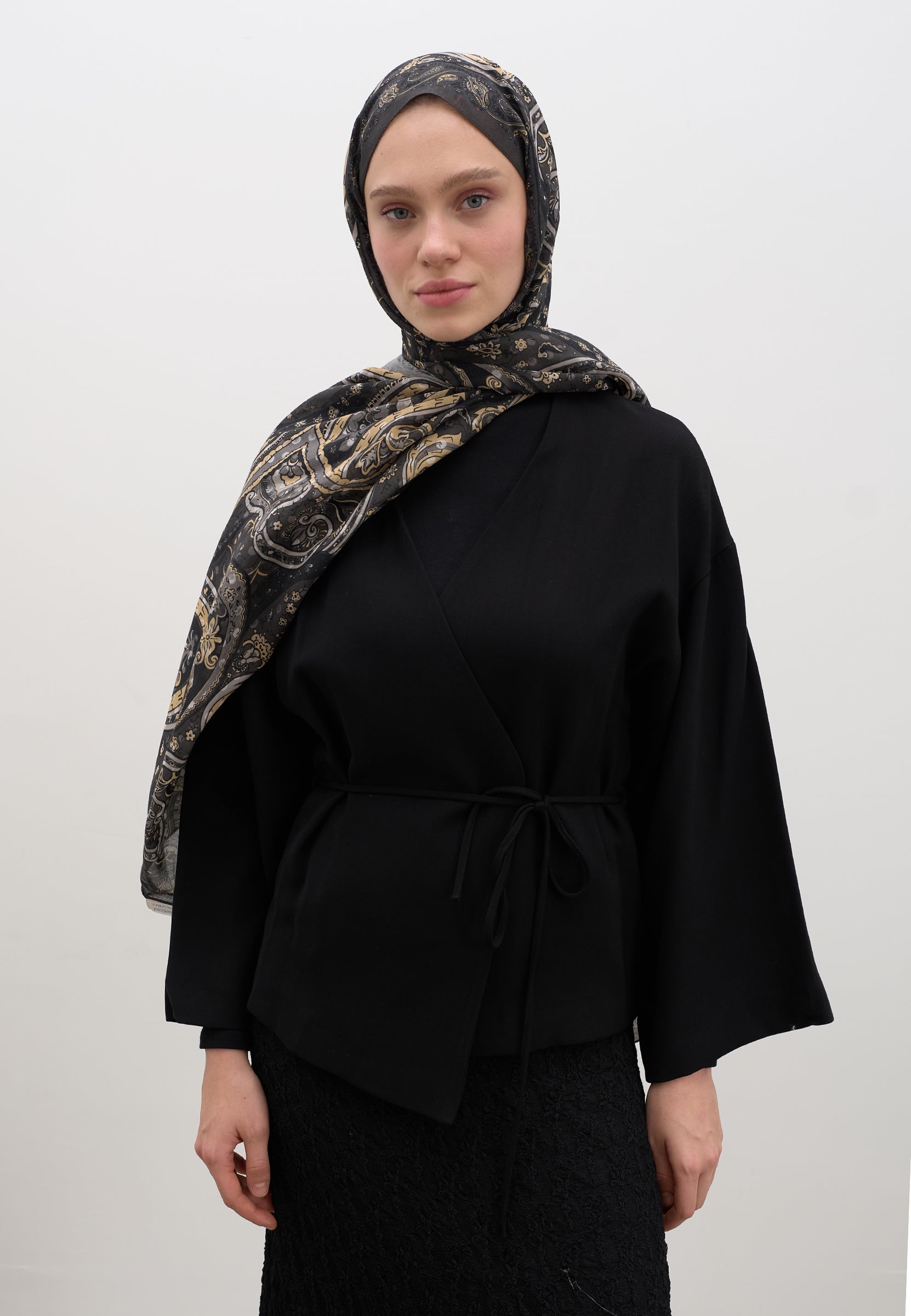 Antrasit Panthea Desen Şal