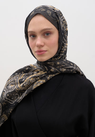 Antrasit Panthea Desen Şal