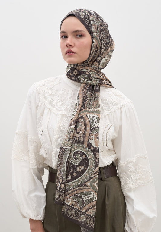 Kahve Panthea Desen Şal