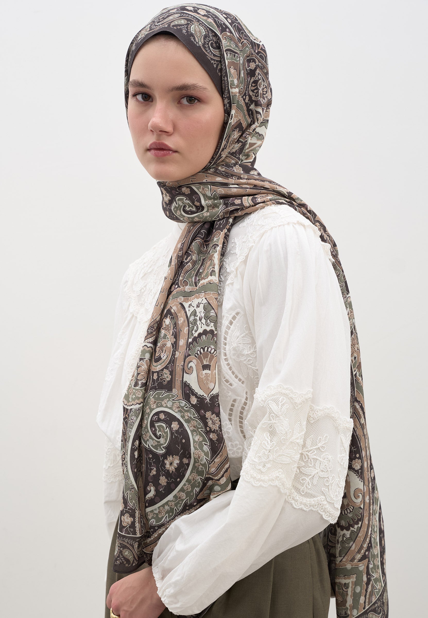 Kahve Panthea Desen Şal