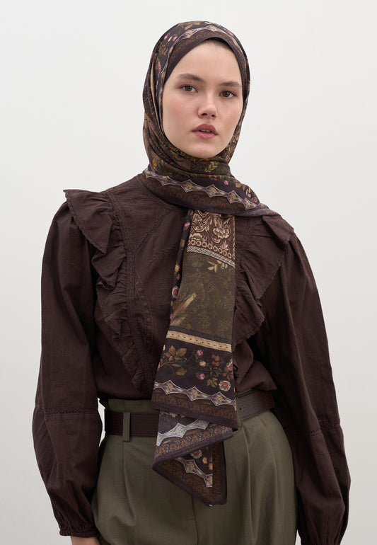 Kahverengi Wıld And Pure Desen Şal