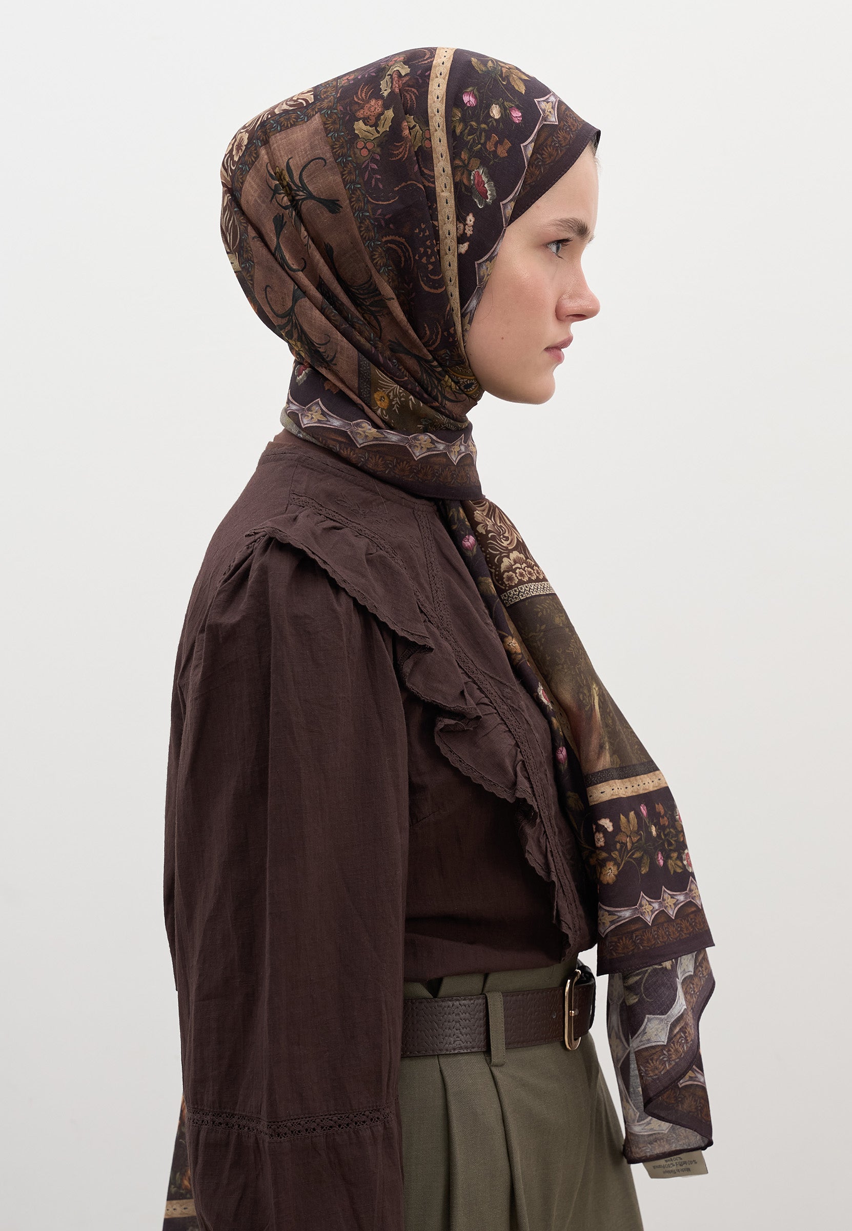 Kahverengi Wıld And Pure Desen Şal