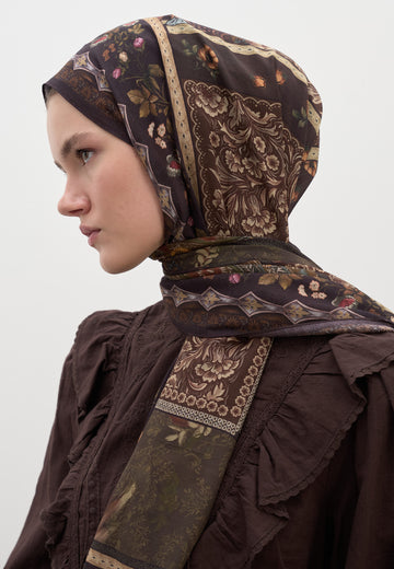Kahverengi Wıld And Pure Desen Şal