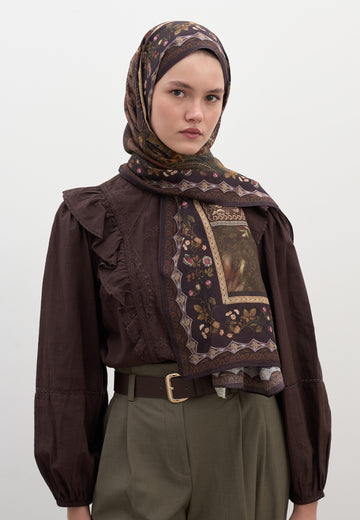 Kahverengi Wıld And Pure Desen Şal