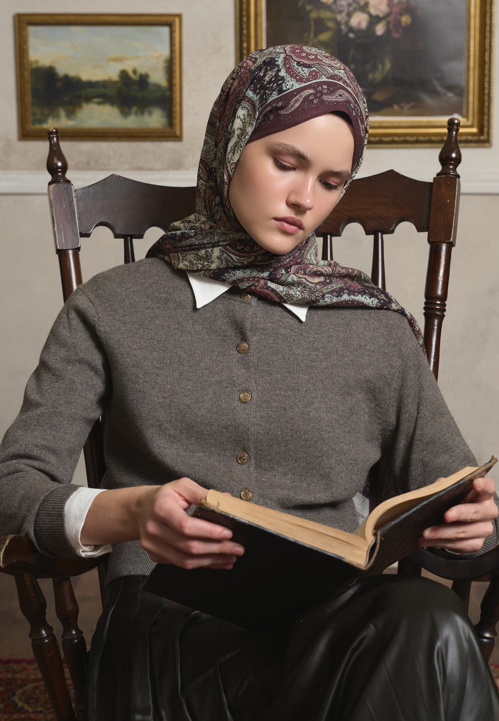 Mürdüm Avery Desen Şal