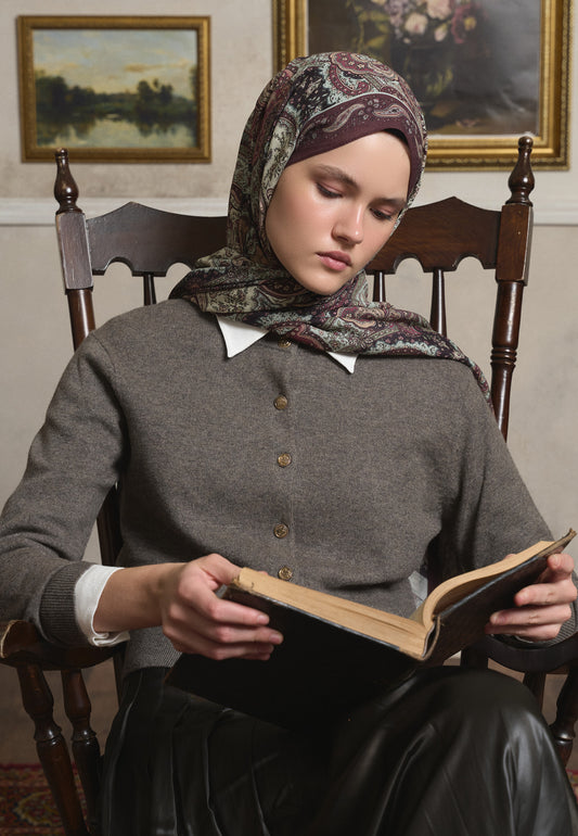 Mürdüm Avery Desen Şal